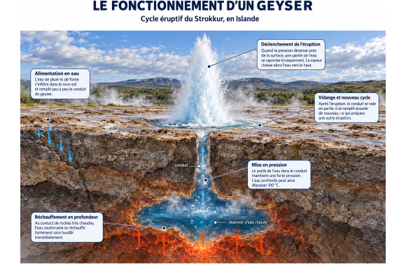 Le fonctionnement d'un geyser - Le Strokkur (Islande)
